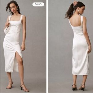 NWT BHLDN Anthropologie large sleeveless satin corset bodice midi dress bridal